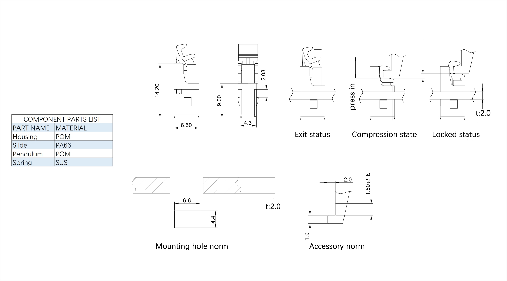 Plastic Push Latch DL-5